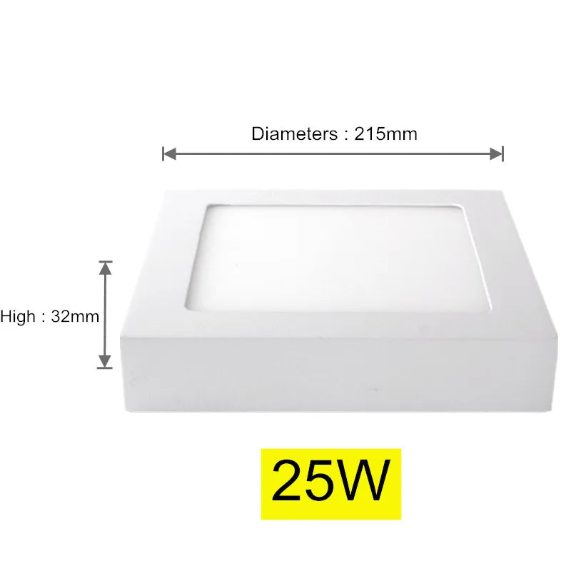 Oberfläche LED Quadratische Decken Licht 9W 15W 25W LED-Panel Licht Unten Licht mit fahrer AC85-265V AC110V/220V LED Innen Licht