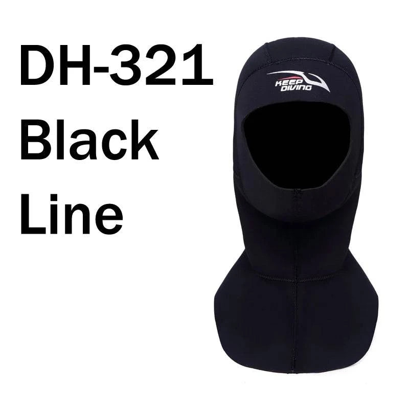 KEEP DIVING 3mm Neoprene Scuba Diving Hood With Shoulder Snorkeling Equipment Hat Cap Winter Swim Warm Wetsuit Spearfishing - PST PS Tradings