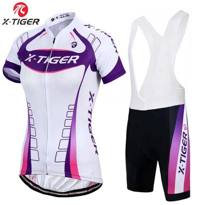 X-Tiger Women's Cycling Jersey Set Summer Anti-UV Cycling Bicycle Clothing Quick-Dry Mountain Female Bike Clothes Cycling Set - Property & Safety Tradings