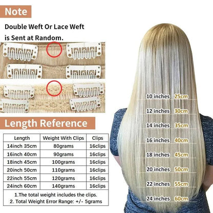 MRSHAIR Clip in Hair Extension Human Hair Real Natural Clip in Hair Extension Double Weft Full Head 7PCS Clip Ins For Add Volume - Property & Safety Tradings