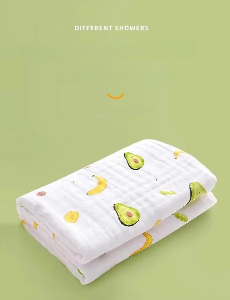 Environmental Breathable Newborn Baby Cotton Gauze Printed Muslin Swaddle Blanket 6 Layers Baby Bath Towel - PST PS Tradings