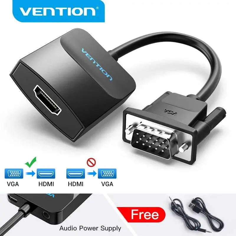 Vention VGA to HDMI Converter Cable Analog AV to Digital Converter Adapter with Audio 1080P for PC Laptop to HDTV Projector hot - Property & Safety Tradings