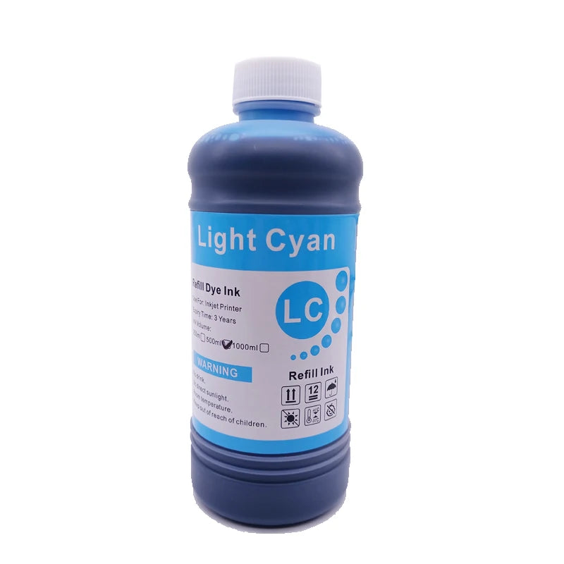 500ML Universal BK C M Y Refill Dye Based Ink Large Capacity Use For Epson Canon HP Brother Lexmark Samsung Dell Inkjet Printer - PST PS Tradings