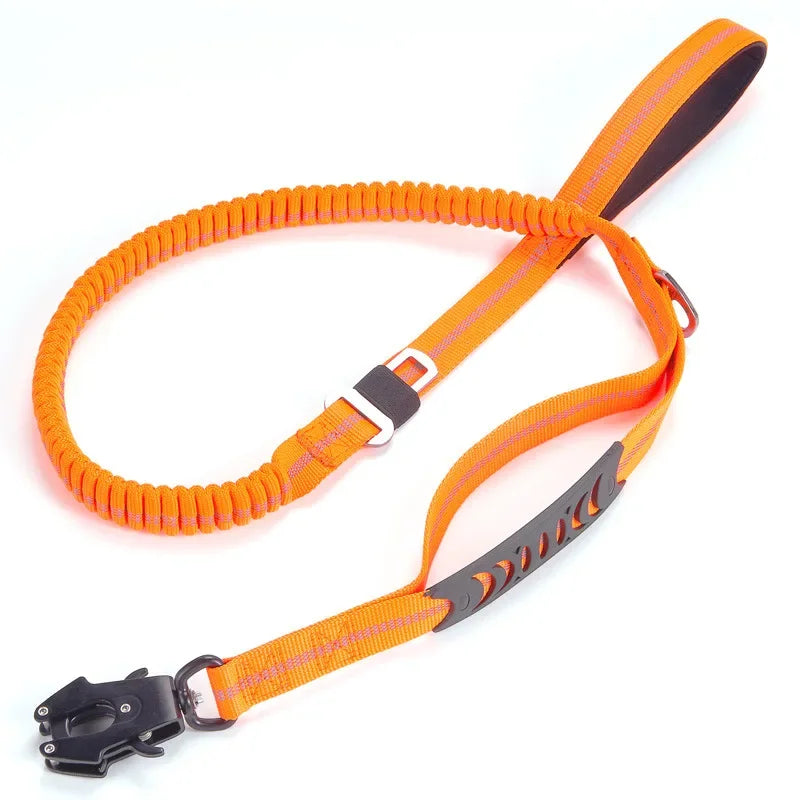 Reflective Shock Absorbing Pet Leashes with Car Seatbelt for Large Dogs Heavy Duty Tactical Bungee Dog Leash No Pull Dog Leash - PST PS Tradings