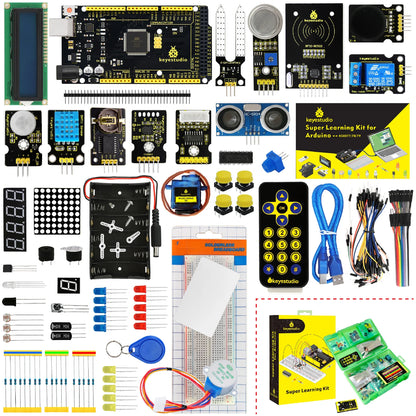 2024 Aktualisierte Version Keyestudio Super Starter Kit für Mega 2560R3 für UNOR3 Board, kompatibel mit Arduino Starter Kit + Tutorial