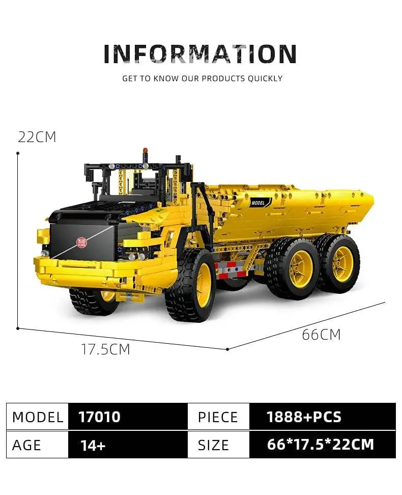 MOULD KING 17010 Technical Car Engineering Vehicle Toys APP RC Dump Truck Set Blocks MOC-8002 Bricks Christmas Gifts For Boys - Property & Safety Tradings