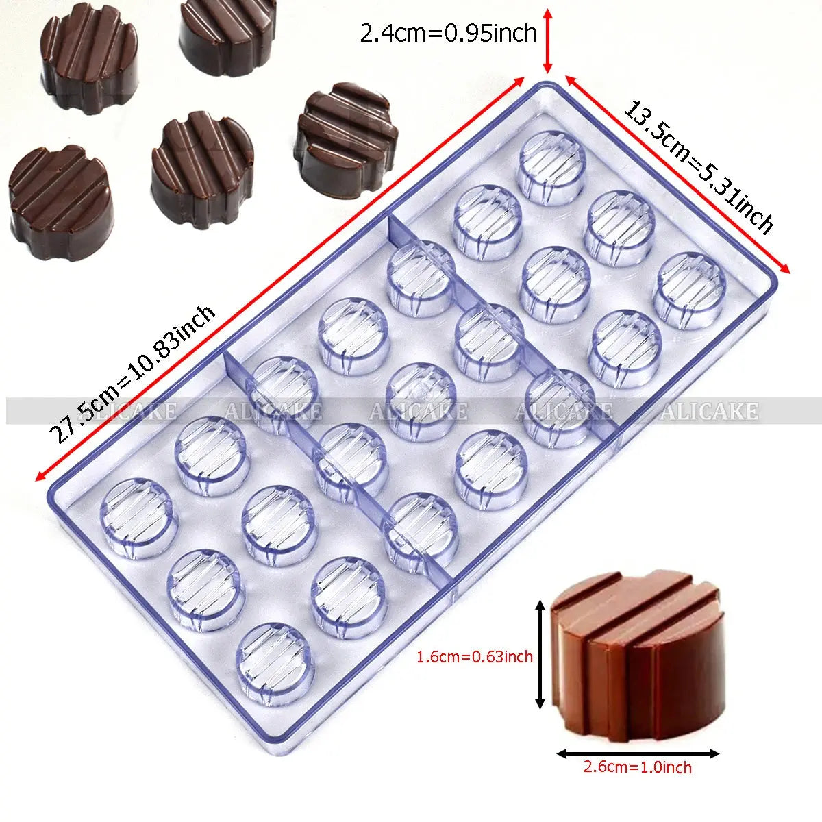 Polycarbonate Chocolate Molds for Chocolate Professional Baking Candy Bonbons Bar Acrylic Mould Confectionery Bakery Utensils - Property & Safety Tradings