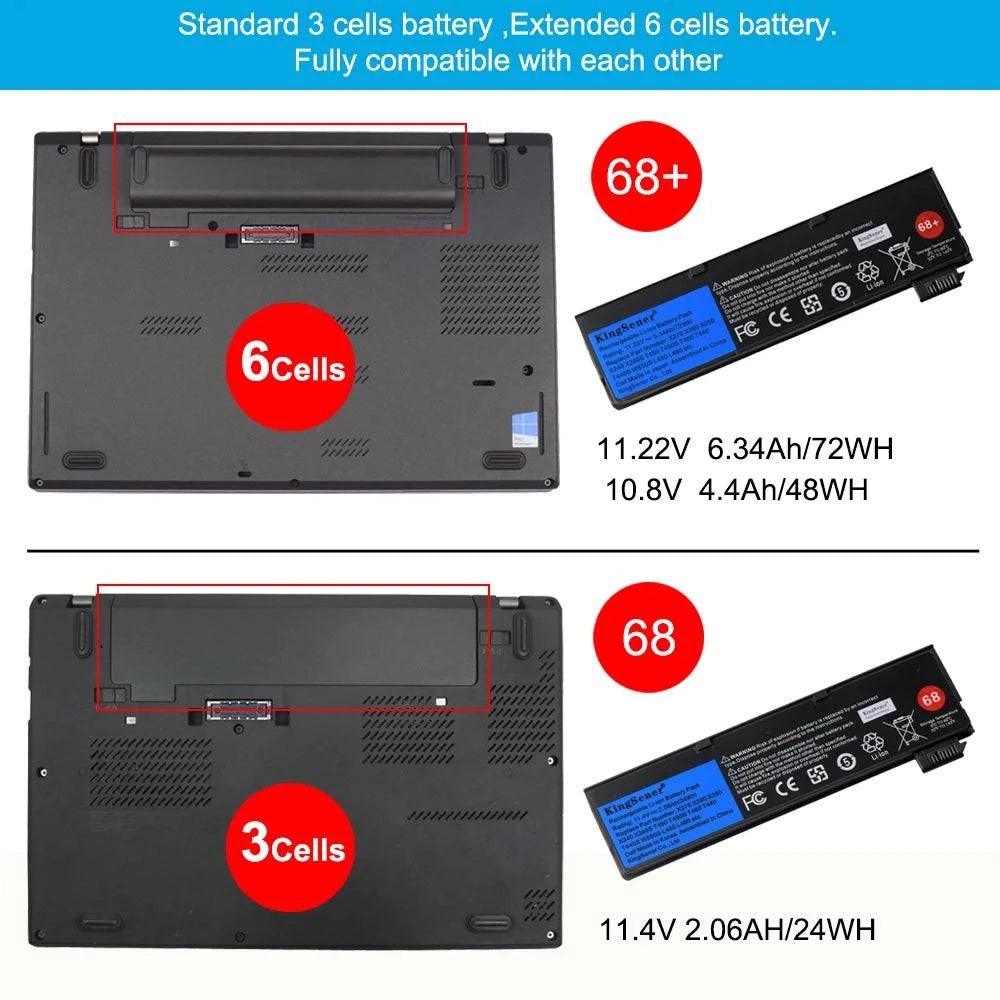 KingSener Laptop Battery For Lenovo Thinkpad X270 X260 X240 X240S X250 T450 T470P T440S K2450 W550S 45N1136 45N1738 68+ - Property & Safety Tradings