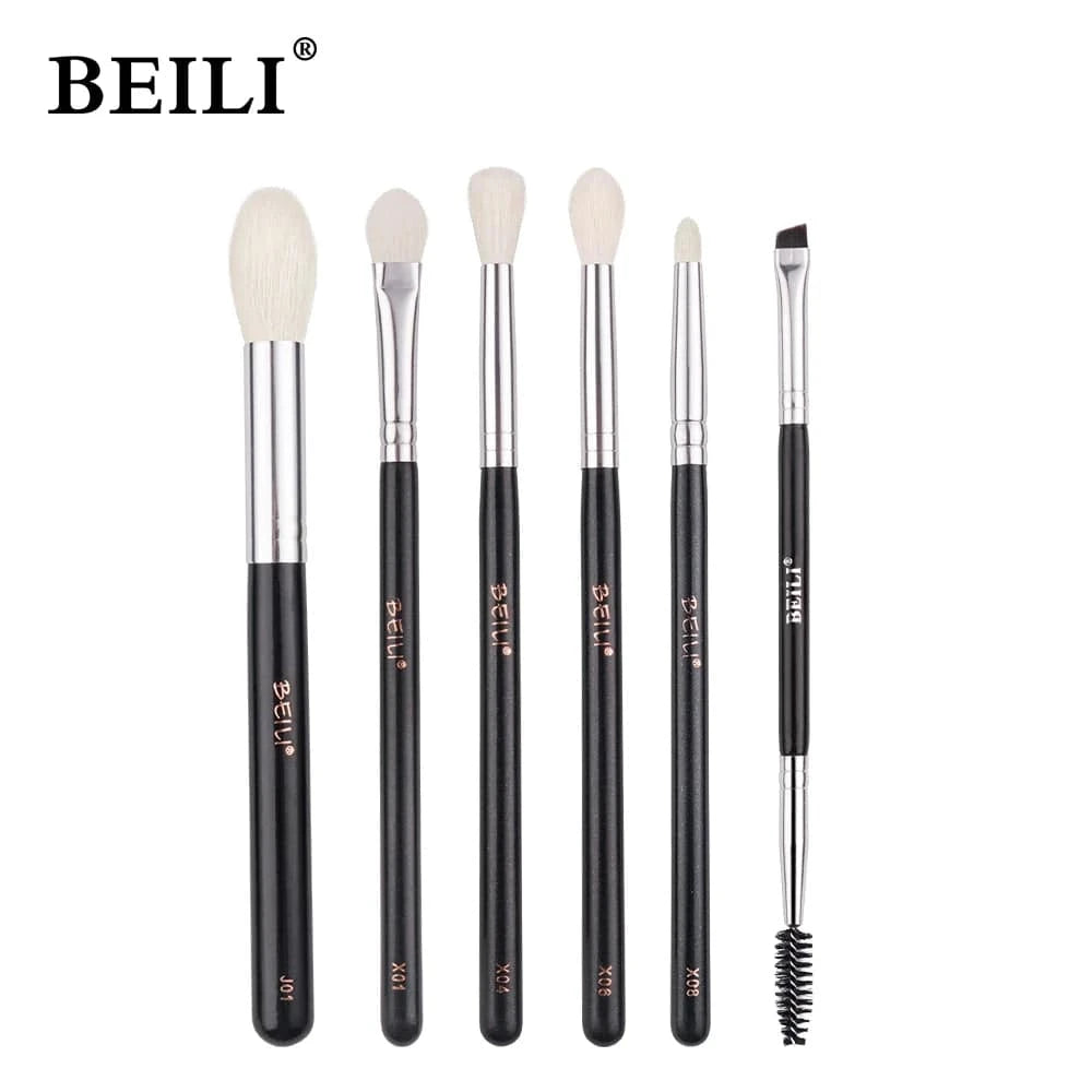 BEILI Professional 6/8pcs Classic Natural Eye Makeup Brushes Set Eyeshadow Eyebrow Blending Smokey Black Beauty Make up Brushes - PST PS Tradings