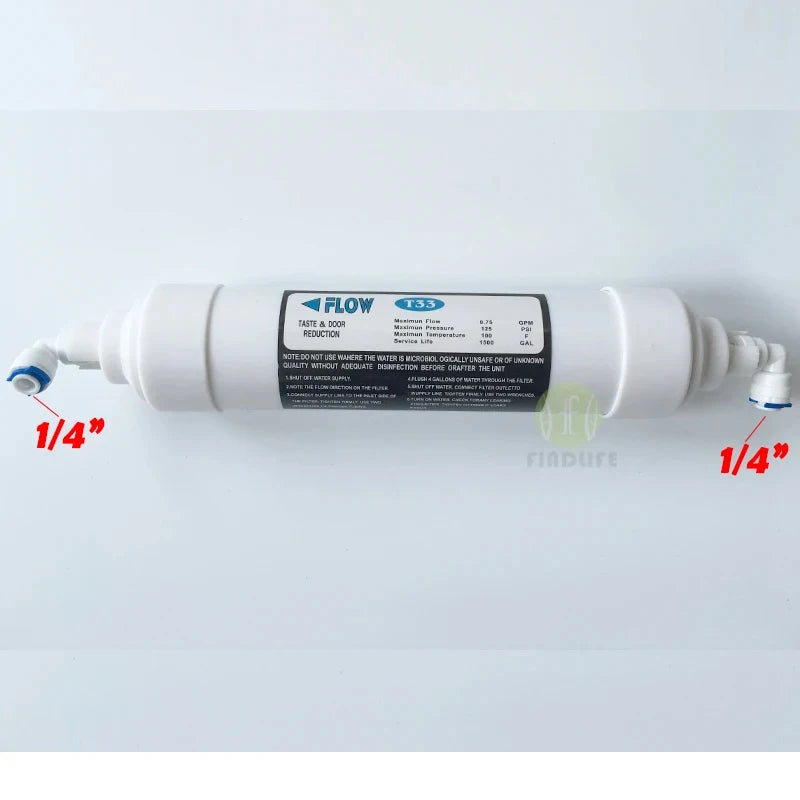 Quick connect 10 Inch T33 with 2pcs fitting Water Purifier INLINE COCONUT Carbon Post  WATER FILTER cartridge  REVERSE OSMOSIS - PST PS Tradings