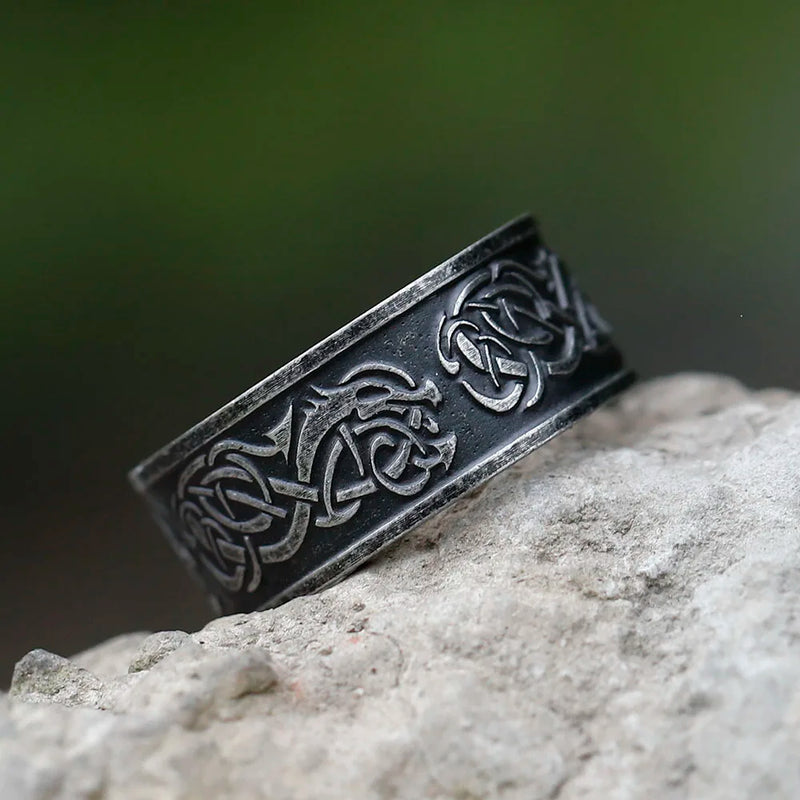 2023 NEW Wholesale 316L Stainless steel Odin Norse Viking Amulet dragon Men Ring Fashion Jewelry for Gift free shipping - PST PS Tradings