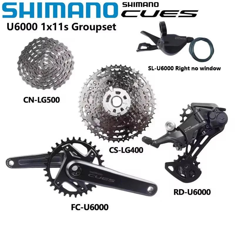 Shimano CUES U6000 1x11s MTB Groupset 170MM 32T Crankset Rear Derailleur U6000 SGS SL Right 11s LG500 Chain Mountain Bicycle Set - Property & Safety Tradings