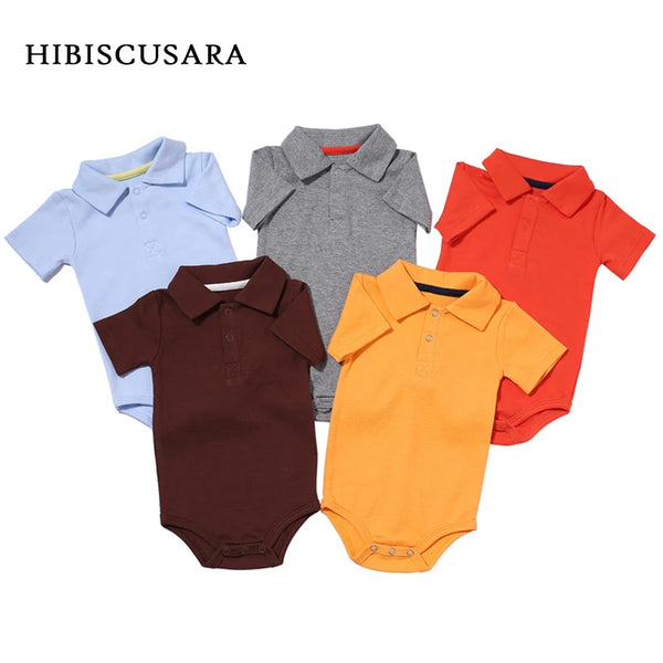 Summer Baby Boy Girl Rompers Turn-down Collar Infant Newborn Cotton Clothes Jumpsuit For 0-2Y Toddlers Bebe Outfits - PST PS Tradings