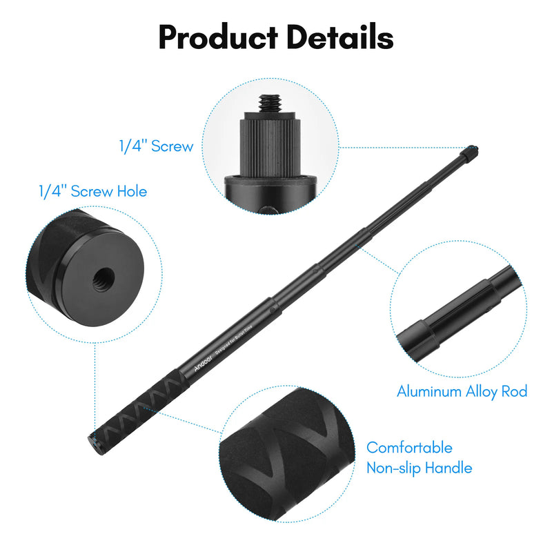 Invisible Selfie Stick For Insta360 X3 / ONE X2 GO 2 / ONE RS 70cm 1.2m Carbon Fiber Extension Rod Insta 360 ONE X 2 Accessory - PST PS Tradings