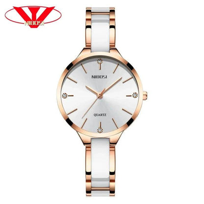 NIBOSI Women Wrist Watch Ceramic Bracelet Watches Ladies Creative Watch For Women Female Clock Relogio Feminino Montre Femme - Property & Safety Tradings