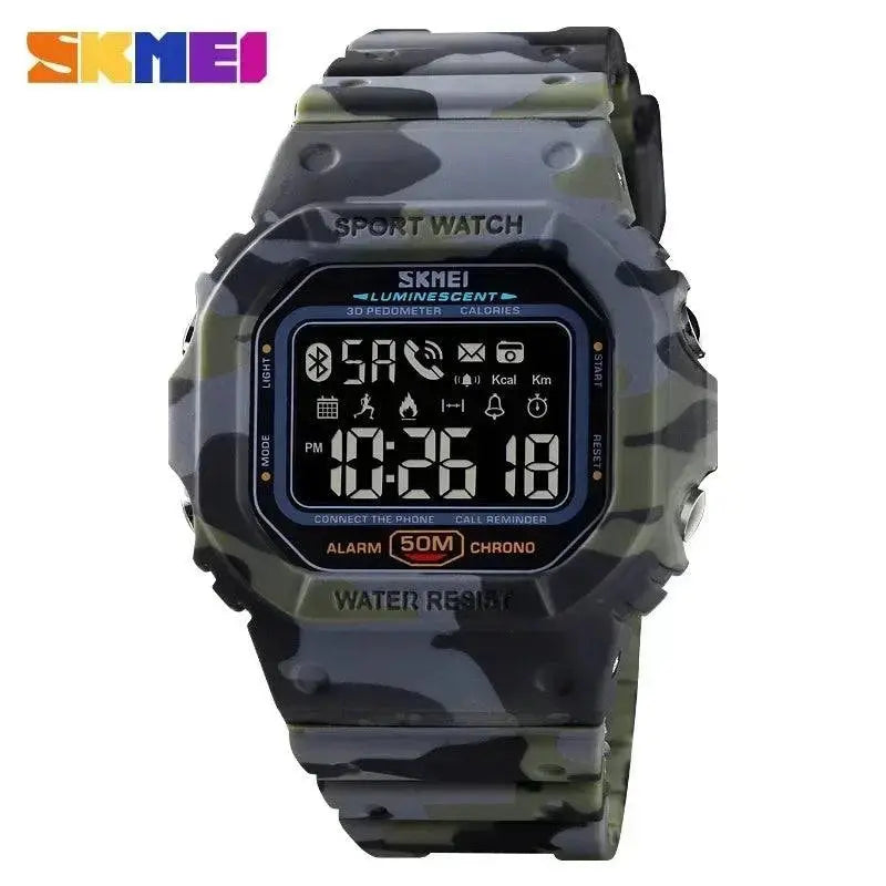 SKMEI 1629 Sports Digital Men Watch Military Pedometer Calorie Tracker Bluetooth Waterproof Mens Wristwatches Reloj Masculino - PST PS Tradings