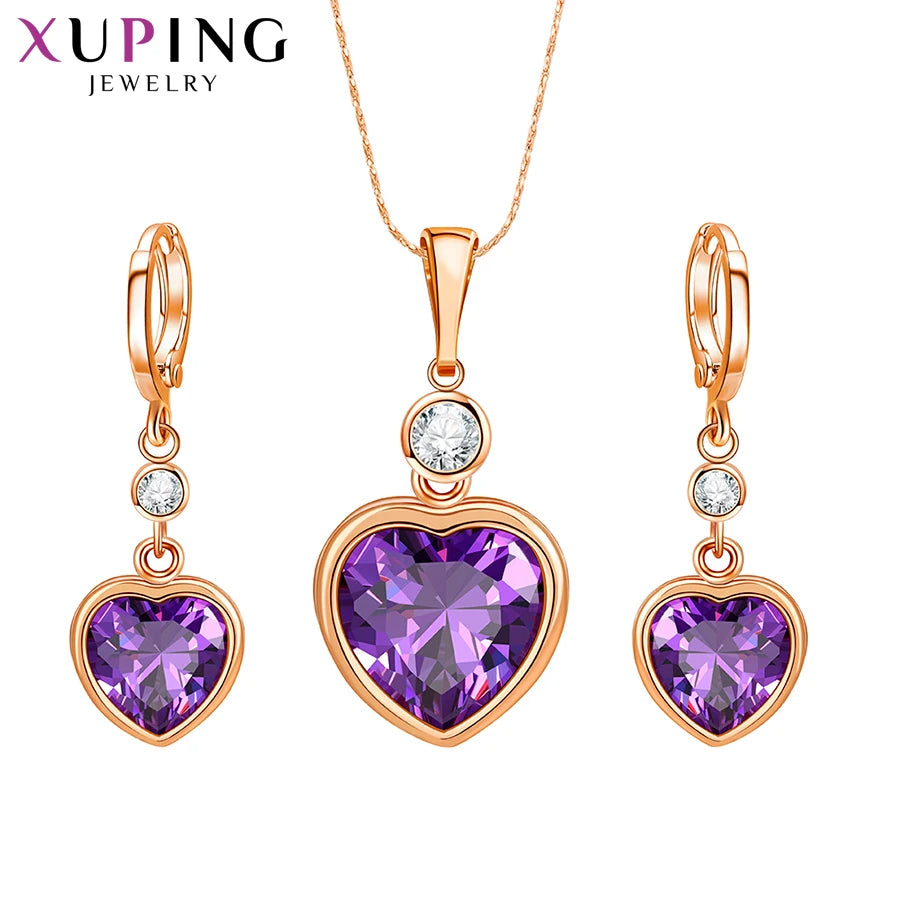 Xuping Schmuck Mode Charme Herz Geformt Stil Hohe Qualität Frauen Schmuck Set 64589