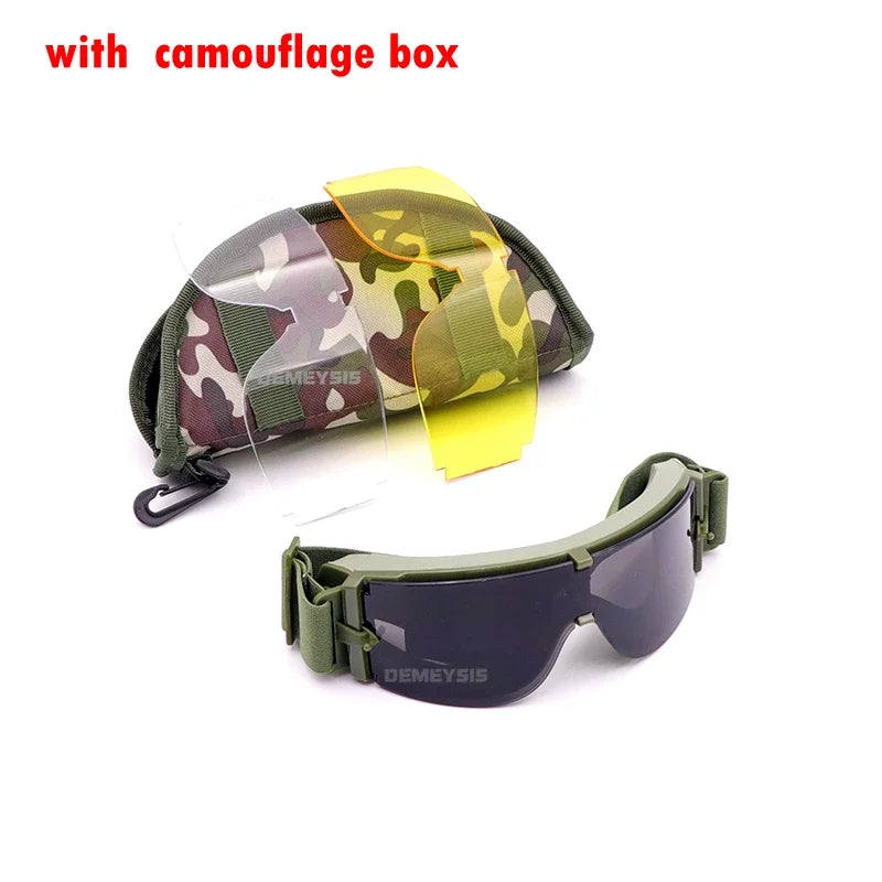 Tactical Glasses Airsoft Glasses Paintball Shooting eyewear Windproof  Tactical Goggles Anti-UV Protection Glasses - PST PS Tradings