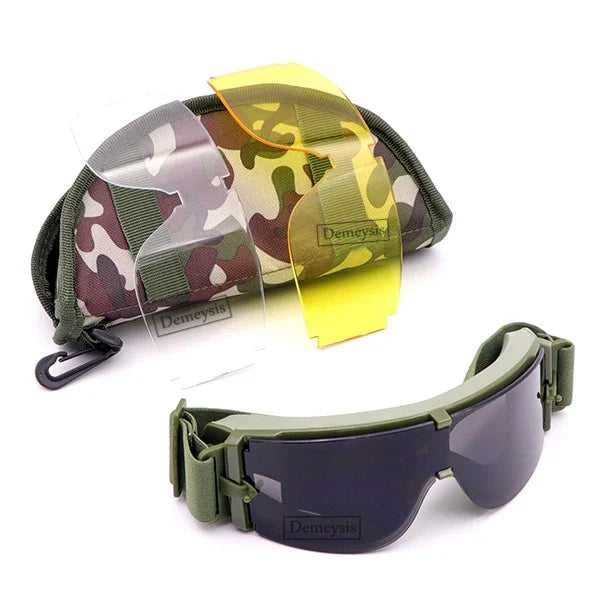 Tactical Glasses Airsoft Glasses Paintball Shooting eyewear Windproof  Tactical Goggles Anti-UV Protection Glasses - PST PS Tradings