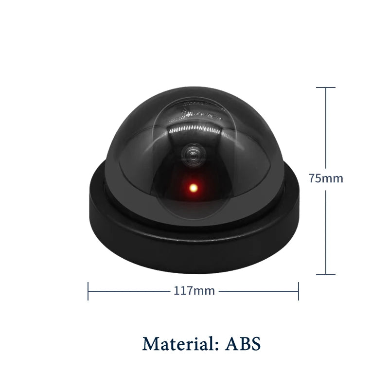 Creative Black Plastic Dome CCTV Dummy Camera Flashing Led Fake Camera Power Via AA Battery Surveillance Security System - PST PS Tradings