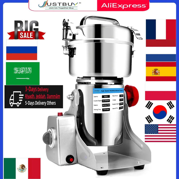 Parts Free Big Capacity 800G 3000W Herb Grinder Coffee Machine Grain Spices Mill Medicine Wheat Mixer Dry Food Grinder - Property & Safety Tradings