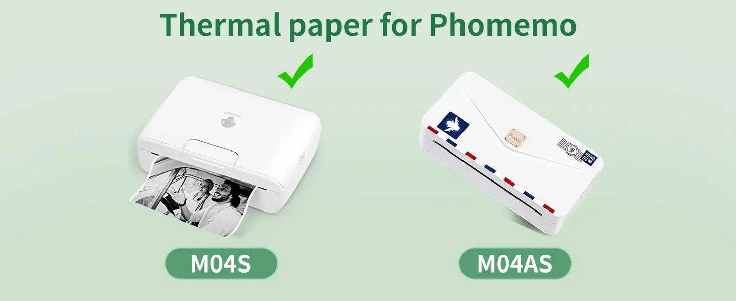 White Non-Adhesive Thermal Paper Sticker Paper for Phomemo M04S/M04AS Bluetooth Thermal Printer Black on White 50mm 107mm 110mm - Property & Safety Tradings