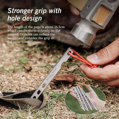 Boundless Voyage Titanium Pegs Outdoor Camping V-type Tent Stakes Portable Tent Titanium Nail Ti4008P - PST PS Tradings