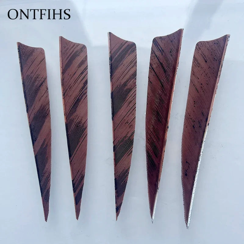 25 Pcs 4 Inch Hunting Arrow Feather Shield Cut Archery Real Turkey Cut Fetches Feathers for Arrows DIY - Property & Safety Tradings