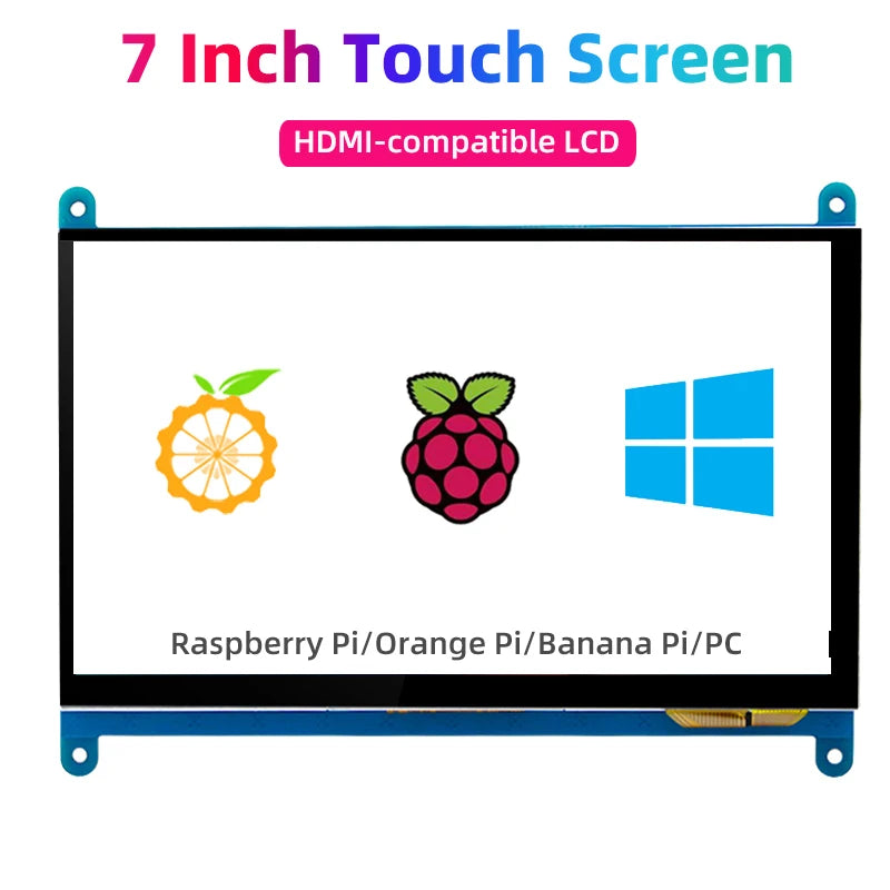 7-Zoll-Touchscreen Raspberry Pi 5 kapazitives HDMI-kompatibles TFT-LCD für Orange Pi 5 Plus 3B RPI 5 4B 3B+ PC Windows AIDA64