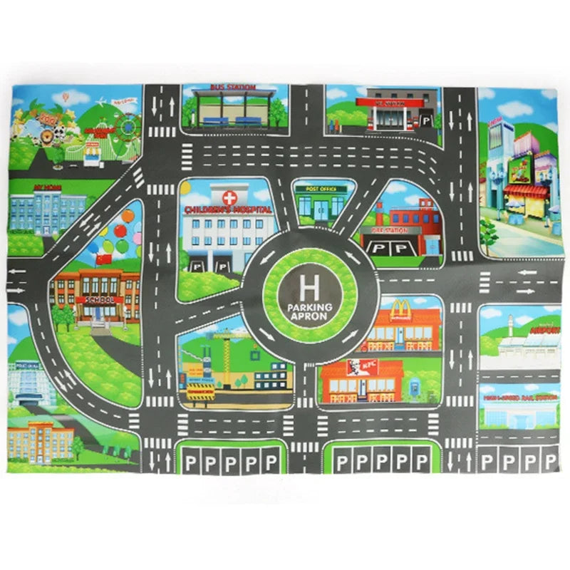 Road Mat Children Traffic Car Map Boy Girls Educational Toy Road Carpet Playmat For Baby Mats Cartoon City Rug Kids Toys Games - PST PS Tradings