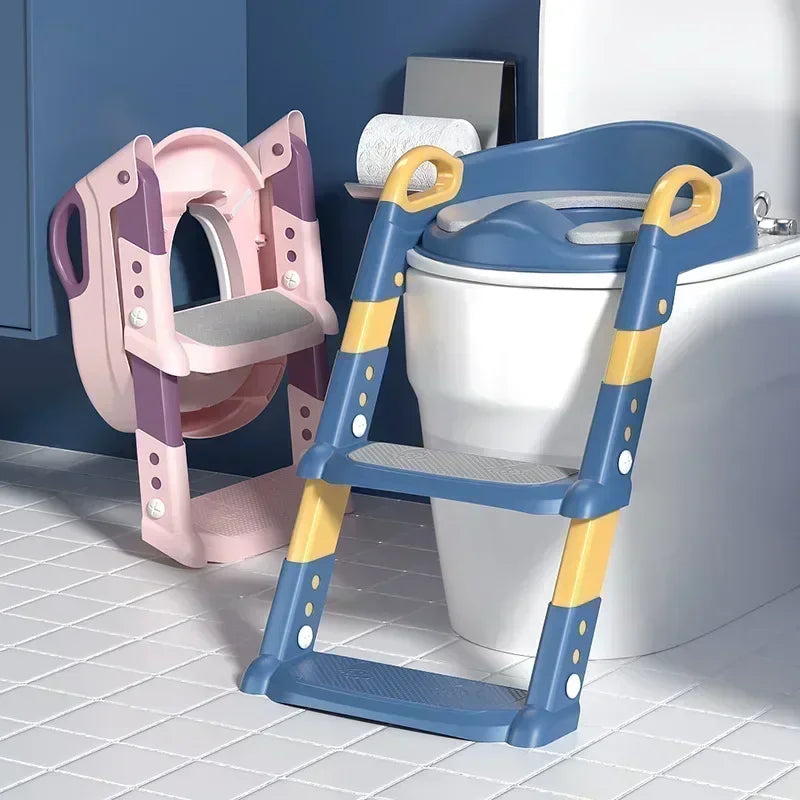 Children's Toilet Step Bathroom Baby Toilet Seat Stand Household Foldable Grab Bars Children's Toilet Seat Auxiliary Step Stand - PST PS Tradings