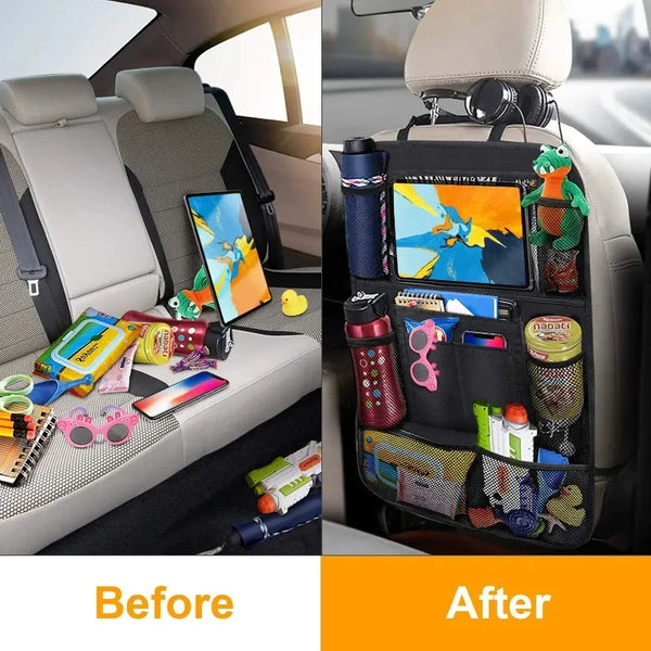 Car Backseat Organizer with Touch Screen Tablet Holder Auto Storage Pockets Cover Car Seat Back Protectors Car Accessories - PST PS Tradings