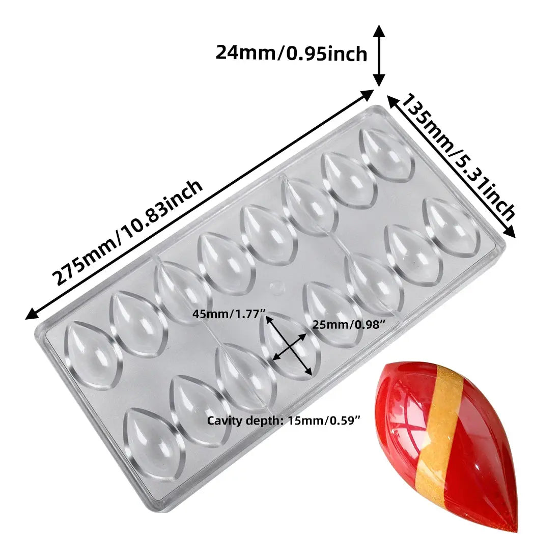 Schokoladenformen aus Polycarbonat für Schokolade, professionelles Backen, Süßigkeiten, Bonbons, Bar, Acrylform, Süßwaren, Bäckereien - Property & Safety Tradings