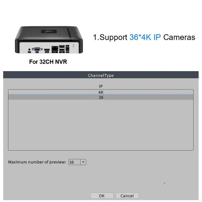 Smar H.265 Max 4K Output CCTV NVR Face Detection 9CH 10CH /16CH 32CH  4K Security Video Recorder Motion Detect P2P Onvif XMEYE - Property & Safety Tradings