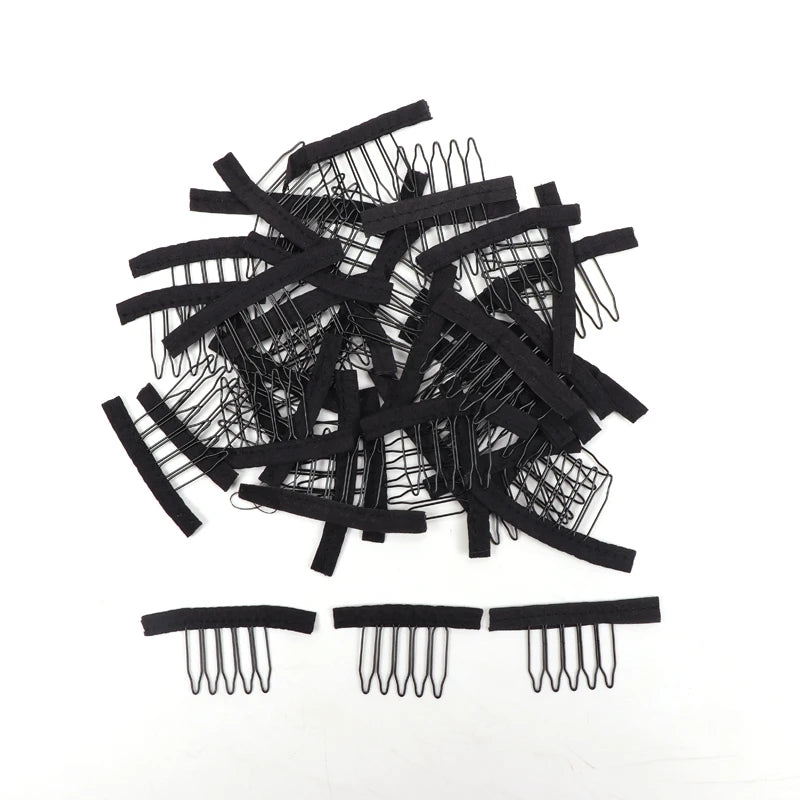 Stainless Steel Wig Combs For Wig Caps 12Pcs/Lot Factory Supply Wig Clips For Hair Extensions Best Clips For Wigs Big 8 Theeth - PST PS Tradings