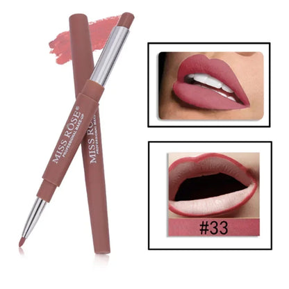 8 farbe Doppel-ende Lip Make-Up Lippenstift Bleistift Wasserdichte Langlebige Farbton Sexy Red Lip Stick Schönheit Matte Liner stift Lippenstift