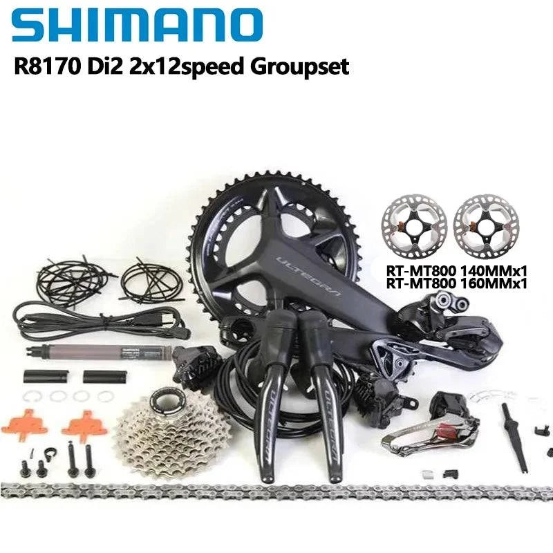 Shimano ULTEGRA Di2 R8170 2x12s Groupset Di2 R8100 Crankset 11-30T 11-34T Cassette FD RD R8150 Derailleur For Road Bike Groupset - Property & Safety Tradings