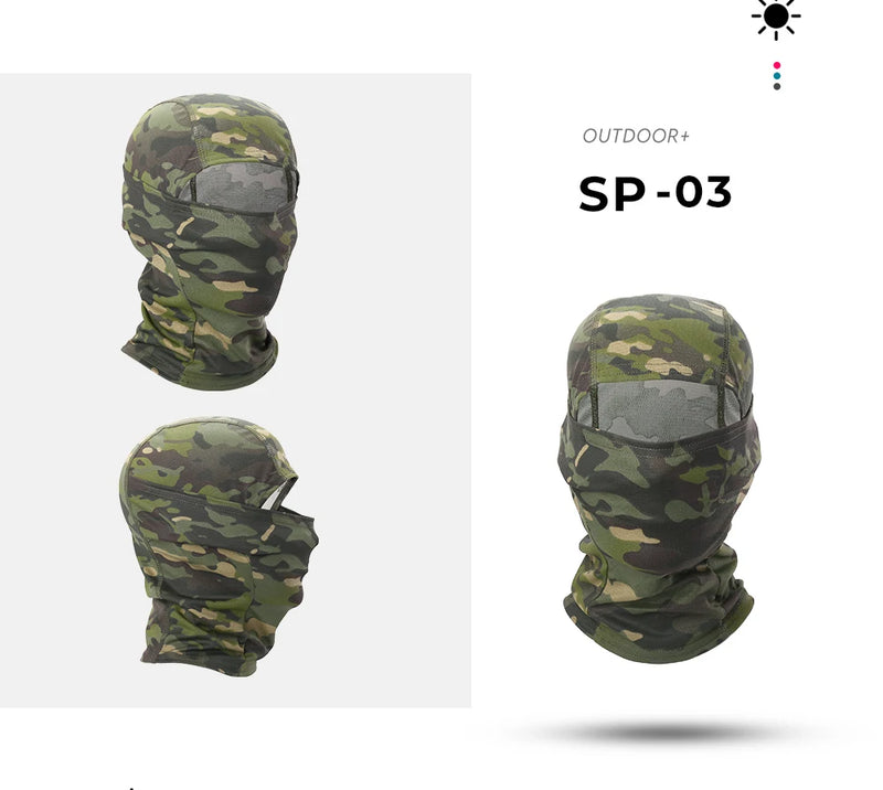 Camouflage Balaclava Full Face Breathable Full Face Scarf Mask Hiking Cycling Hunting Bike Head Cover Tactical Airsoft Cap Men - PST PS Tradings