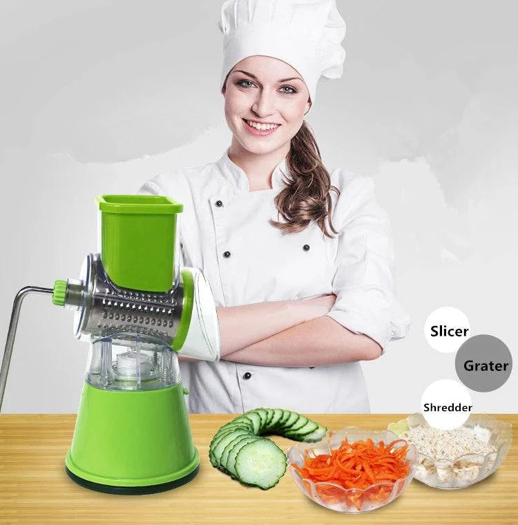 LMETJMA Rotary Spiralizer Vegetables Slicer Cheese Vegetable Grater Shredder Zucchini Noodle Maker Spaghetti Spiralizer KC0089 - Property & Safety Tradings