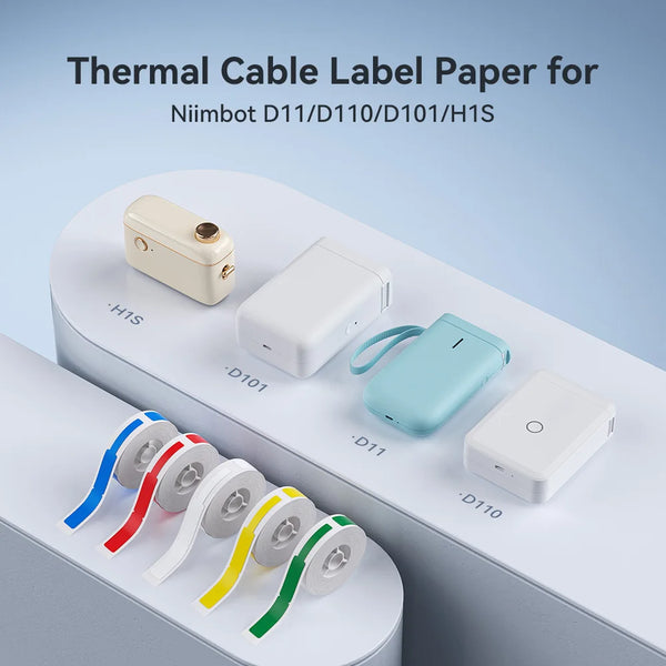 3 Rolls Color Cable Label for Niimbot D11 D110 D101 H1S Pinter Colorful Network Cord Labels Tags Self Adhesive Sticker Organizer - Property & Safety Tradings