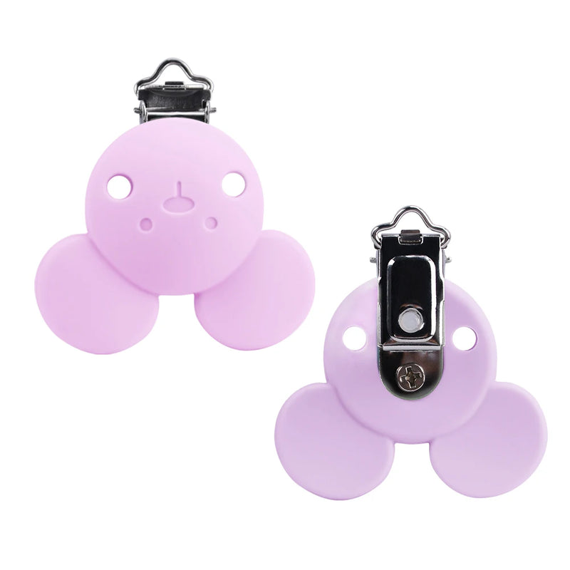 2PCS Lofca Silicone Clips Round Shaped Baby Pacifier Round Clips BPA Free DIY Pacifier for Chain Nursing Teething - PST PS Tradings