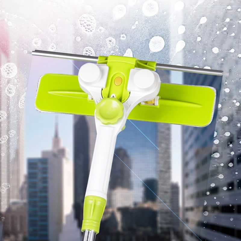 SDARISB Extendable Window Cleaning Tool 2 IN 1 Window Cleaning Brush Silicone Scraper Wiper Tools 180 Rotatable Cleaning Cleaner - Property & Safety Tradings