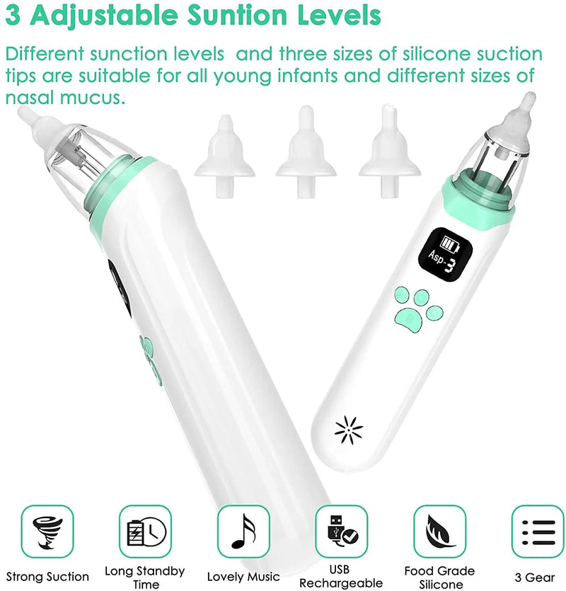 Electric Baby Nasal Vacuum Cleaner Infant Nasal Aspirator Newborn Hygiene Kit Mucus Runny Nose Inhaler Kids Healthy Care Stuff - PST PS Tradings