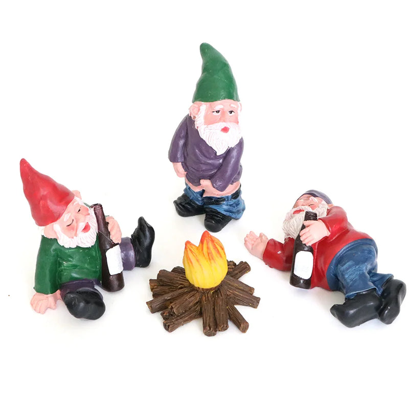 Miniature Fairy Garden Gnomes Figurines Set Resin Animals Mini Small Funny Dwarf Decorations Statues Ornaments Collection Indoor - PST PS Tradings