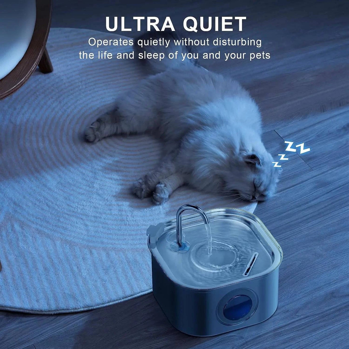 3.2L Cat Water Fountain Pet Water Fountain Stainless Steel Dog Water Dispenser Automatic Cat Fountain with Level Window for Cats - Property & Safety Tradings