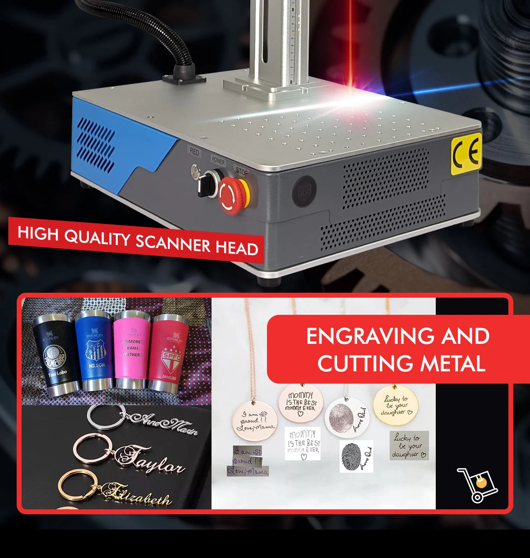 30W Raycus Desktop Fiber Laser Engrave Machine Engraving Marking Metal Stainless Steel Paint Cup Gold Silver Ring Jewellery