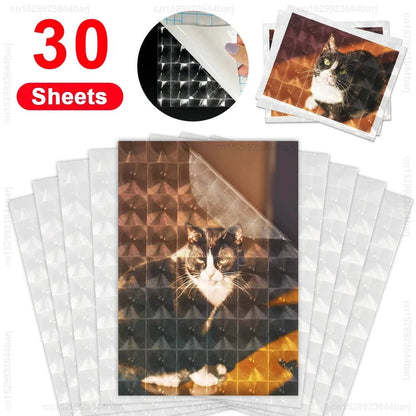 30/50 Sheets Cold Laminating Film Self-Adhesive A4 Transparent Holographic Overlay Lamination Film Waterproof Sticker Paper film - PST PS Tradings