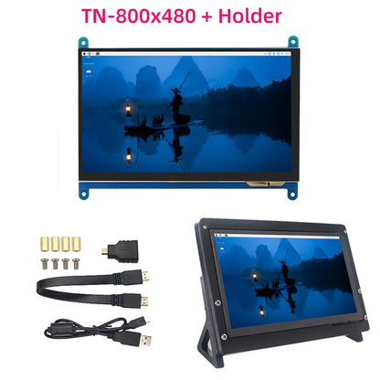 7-Zoll-Touchscreen Raspberry Pi 5 kapazitives HDMI-kompatibles TFT-LCD für Orange Pi 5 Plus 3B RPI 5 4B 3B+ PC Windows AIDA64