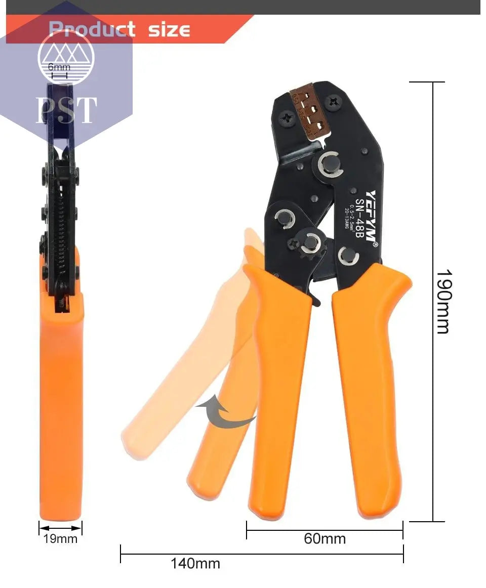 SN-48B SN-2 Wire Crimping Pliers 0.5-2.5mm2 20-13AWG for Box TAB 2.8 4.8 6.3 SM2.5 XH2.54 Terminals Sets Electrical Hand Tools       PST PS Tradings