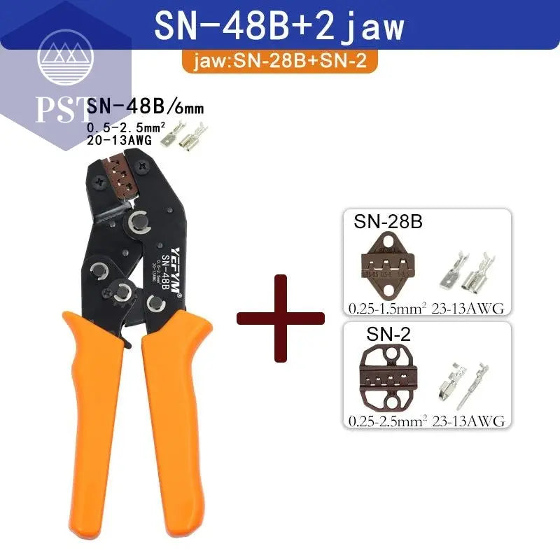 SN-48B SN-2 Wire Crimping Pliers 0.5-2.5mm2 20-13AWG for Box TAB 2.8 4.8 6.3 SM2.5 XH2.54 Terminals Sets Electrical Hand Tools       PST PS Tradings